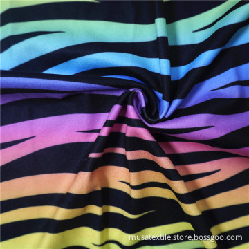 Digital Printed Stripe Double Brushed Polyester Fabric